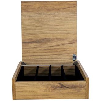 Albert de Thiers Albert de Thiers - Portaposate 4 scomparti - Set per la casa fino a 48 pezzi - Effetto rovere chiaro, 27,5 x 26 x 7 cm, 490326