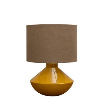 Chehoma L&aacute;mpara de mesa en metal amarillo