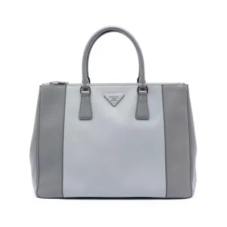 Prada Pre-owned Prada Large Bicolor Saffiano Lux Galleria Double Zip Satchel Ladies T5U4I19E3ELK7FV4
