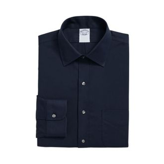 Brooks Brothers Slim Fit Non-Iron Performance Shirt met Ainsley Kraag - Heren - Overhemden - Blauw - Maat: XS Katoen