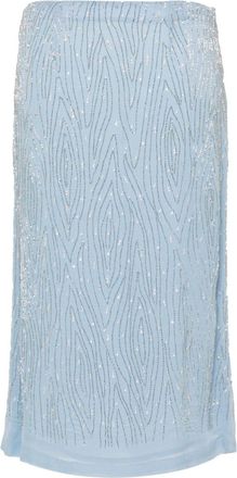P.A.R.O.S.H. bead-embellished chiffon skirt - women - Viscose - M - Blue