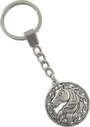 Generic KEYRING - Horse With Mane - Silver Plated. Split Ring. Key Ring. Split Ring 30mm. Horse