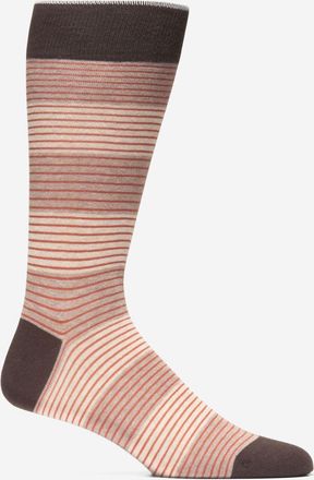 Cole Haan Mens Multi Stripe Dress Crew Socks - Brown
