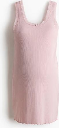 H&M Mama Ribbed Jersey Nightdress in Light Pink at Nordstrom, Size X-Large