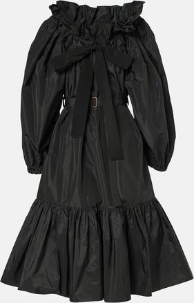Patou Ruffled tiered faille minidress