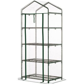 OEM Invernaderogarden Con Estantes De 4 Niveles, Invernadero Para Balc&oacute;n, Cubierta De Pvc Reforzado, Estructura De Acero, Puerta Con Cremallera, Para Verd