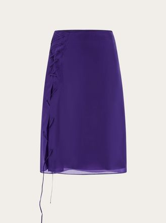Ferragamo Donna Gonna in organza con nastri Viola