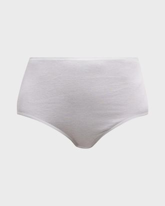 Hanro Cotton Seamless Satin-Trim Briefs