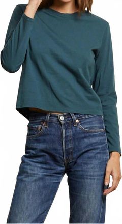 perfectwhitetee Bruce Long Sleeve Crew Top In Slate