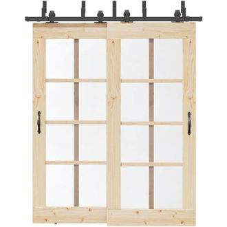 vidaXL Vidaxl - Kit De Herrajes Para Puertas Correderas Acero Negro 183 Cm