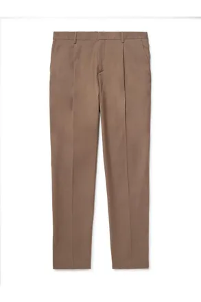 Sunspel Straight-Leg Pleated Virgin Wool-Twill Trousers