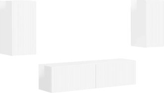 vidaXL Conjunto De Mueble De Tv 4 Uds. Brillante Madera De Ingenier&iacute;a Vidaxl