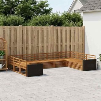 vidaXL Vidaxl Set Di Divani Da Esterno 9 Pz Naturale Legno Di Acacia Massello