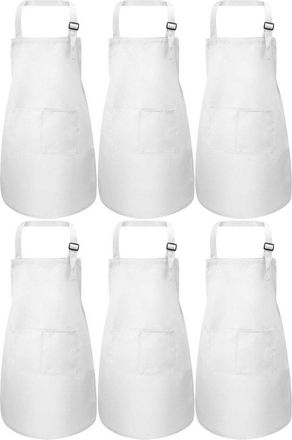 OEM Delantales Infantiles, Delantal Para Pintar, Ajustable, Delantal Para Pintar, Delantal Infantil, Escuela, Barbacoa, Talla L, 7-13 A&ntilde;os, Blanco