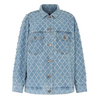 Pinko Denim Jackets, female, Blue, Size: M Denim Jacket