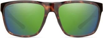 Smith Barra 59mm ChromaPop Polarized Sunglasses in Tortoise /Green Mirror at Nordstrom