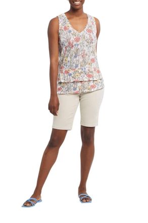 Tribal Kyra Floral Tiered Tank In Fern