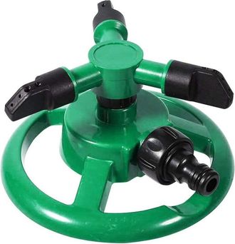 Trade Shop Trade Shop - Irrigatore Da Giardino Spruzzatore Prato Su Base Puntale 3 Braccia 360&deg; Annaffia