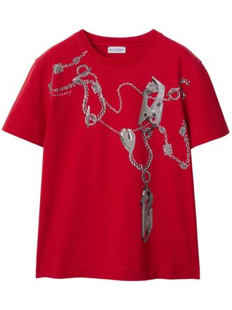 Burberry Katoenen T-shirt - Rood