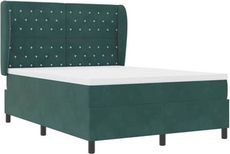 vidaXL Vidaxl - Cama Tipo Box Spring Verde Oscuro 140 X 190 Cm Terciopelo