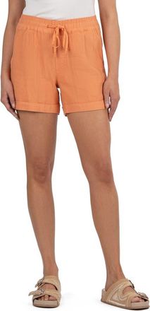 Kut from the Kloth Lelani Linen Blend Drawstring Shorts in Sunkist at Nordstrom, Size Medium