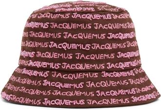 Jacquemus Bordado Bucket Hat - Dames - Hoeden - Bruin - 56 CM - Katoen - Accessoires