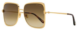 Tom Ford Womens Tara-02 Geometric Sunglasses TF1319 30F Deep Gold 57mm