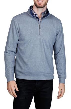 Tailorbyrd Cotton French Terry Quarter Zip Pullover in Steel Grey at Nordstrom Rack, Size Medium