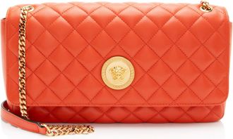 Versace Quilted Lambskin Medusa Medium Flap Bag