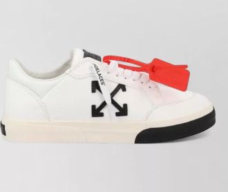 Off-white leather vulcanized low-top sneakers