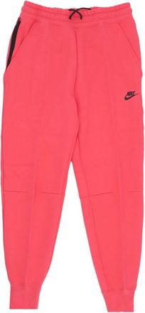 Nike Tech Fleck Mid-Rise Jogger Broek - Dames - Trainingsbroeken - Roze - XS - Katoen - Fitness