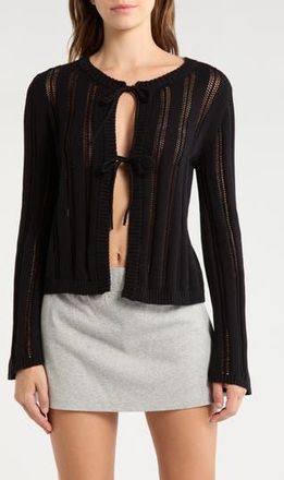 Abound Tie Front Cardigan in Black at Nordstrom Rack, Size X-Small