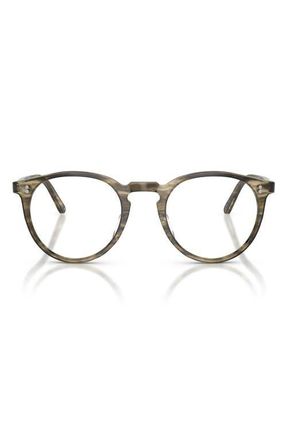 Oliver Peoples OMalley 47mm Round Optical Glasses in Soft Olive Bark/Demo Lens at Nordstrom