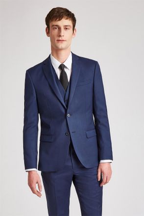 Ted Baker Mens Long Sleeve Slim Fit Suit Jacket in Blue Nylon - Size 36 (Chest)