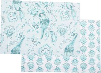 8 Oak Lane Parrot Paradise Set of 4 Placemats in Seafoam at Nordstrom Rack