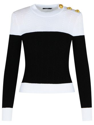 Balmain Black Viscose Blend Sweater
