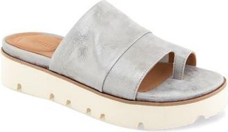 Gentle Souls Laverne Toe Loop Platform Sandal in Pewter Leather at Nordstrom, Size 5.5
