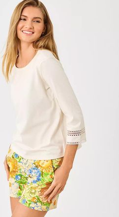 Lilly Pulitzer Clairmont 3/4 Sleeved Trimmed Knit Top