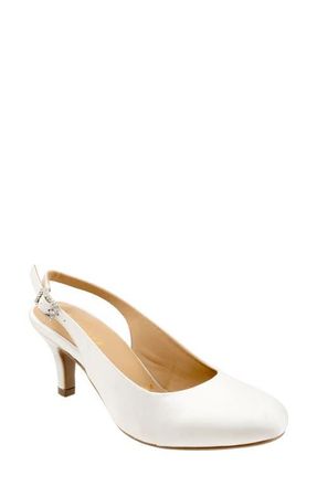 Trotters Lexi Slingback Pump in White Satin at Nordstrom, Size 10.5