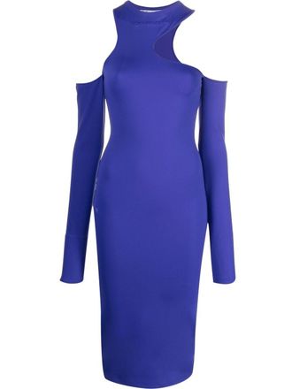 Off-white Abito midi asimmetrico a maniche lunghe - Viola