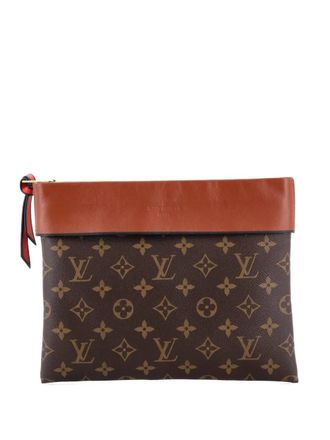 Louis Vuitton Tuileries Pochette Monogram Canvas with Leather clutch bag - Marrone