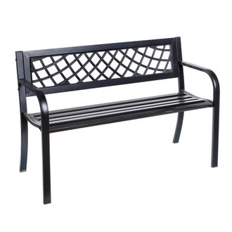 LOLAhome Banco de jard&iacute;n Viko de acero negro
