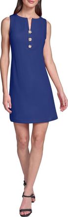 Karl Lagerfeld Flower Button Scuba Crepe Sheath Dress in Maritime at Nordstrom, Size 12
