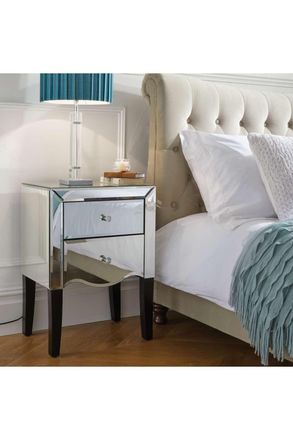 Birlea Palermo 2 Drawer Bedside Mirrored in Silver