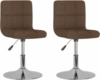 vidaXL Sillas De Comedor Giratorias 2 Unidades Tela Marr&oacute;n Vidaxl