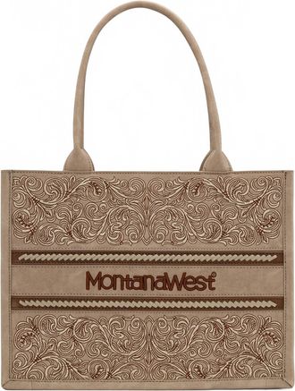 Montana West Embroidered Collection Concealed Carry Purse In Tan
