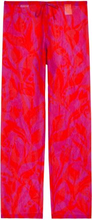 Dries Van Noten Pachas Printed Straight-leg Silk Trousers - Fuchsia - 40 (UK12 / M)