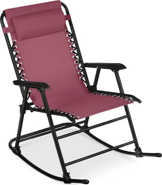 Best Choice Products Folding Outdoor Zero Gravity Rocking Lounge Chair w/ Headrest Pillow
