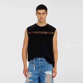 Diesel Tank top with For Successful Loving logo - T-Shirts - Unisex - Black