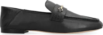 Michael Michael Kors Womens Lena Leather Loafers Black Goatskin